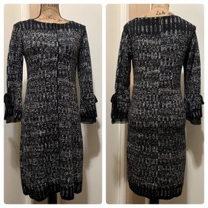 ROZ & ALI Black/Gray Long Sleeve Knit Dress XS